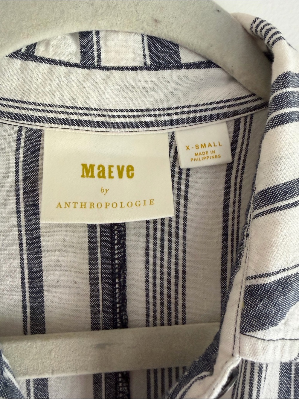 Maeve by Anthropologie Sleeveless Linen Striped Shirt Dress Size XS - Picture 8 of 9